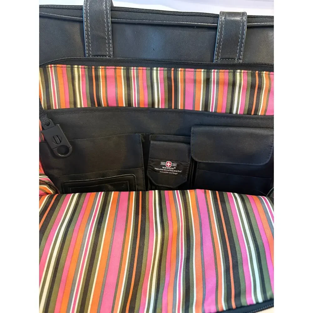 Wenger Rhea Black Nylon Laptop‎ Business Tote Bag Y2k Liner Office Siren 17